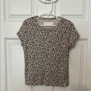 Abercrombie Kids Brown Tan Floral Short Sleeve T-Shirt